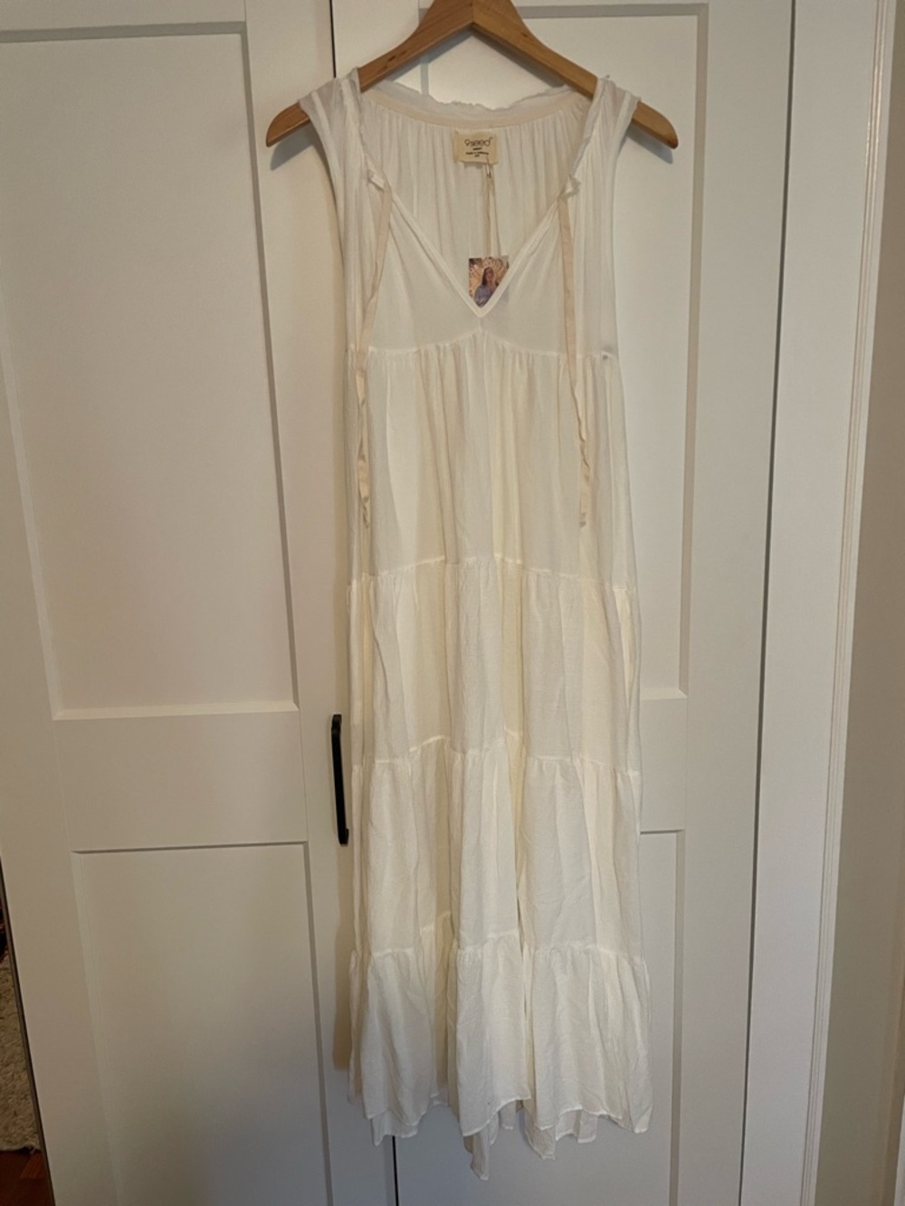 Never worn Boho Tiered Maxi Dress in Cream